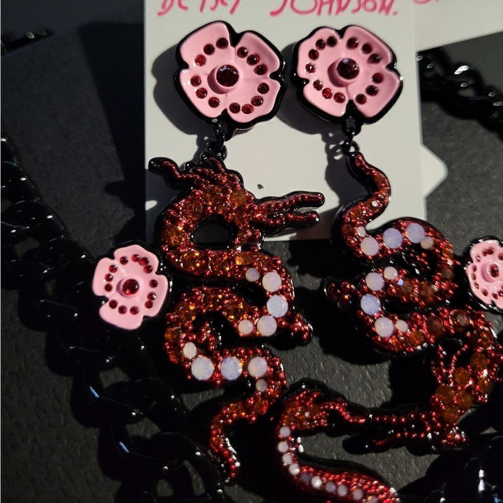 NWT Betsey Johnson DRAGON earrings Only
